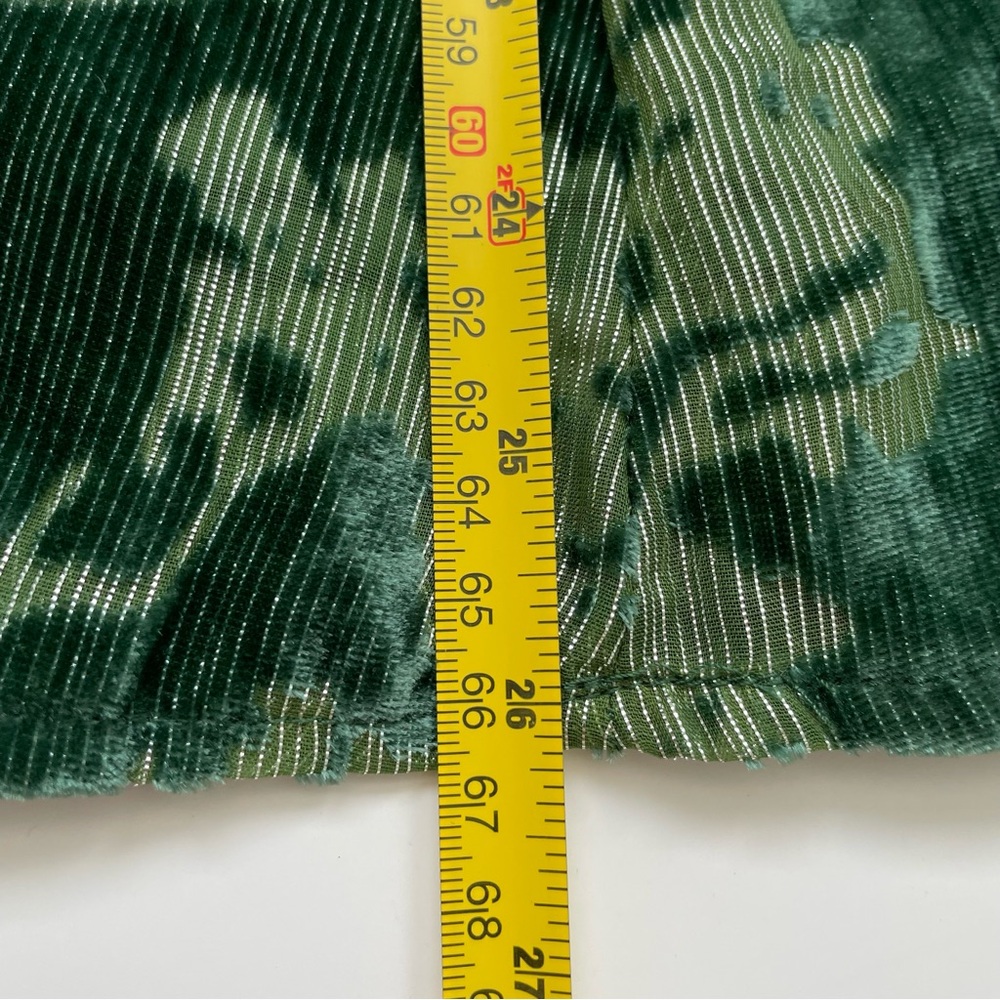 ModCloth Velvet Burn Out Skirt  XL Green Shimmer Striped Flowy - Picture 13 of 13